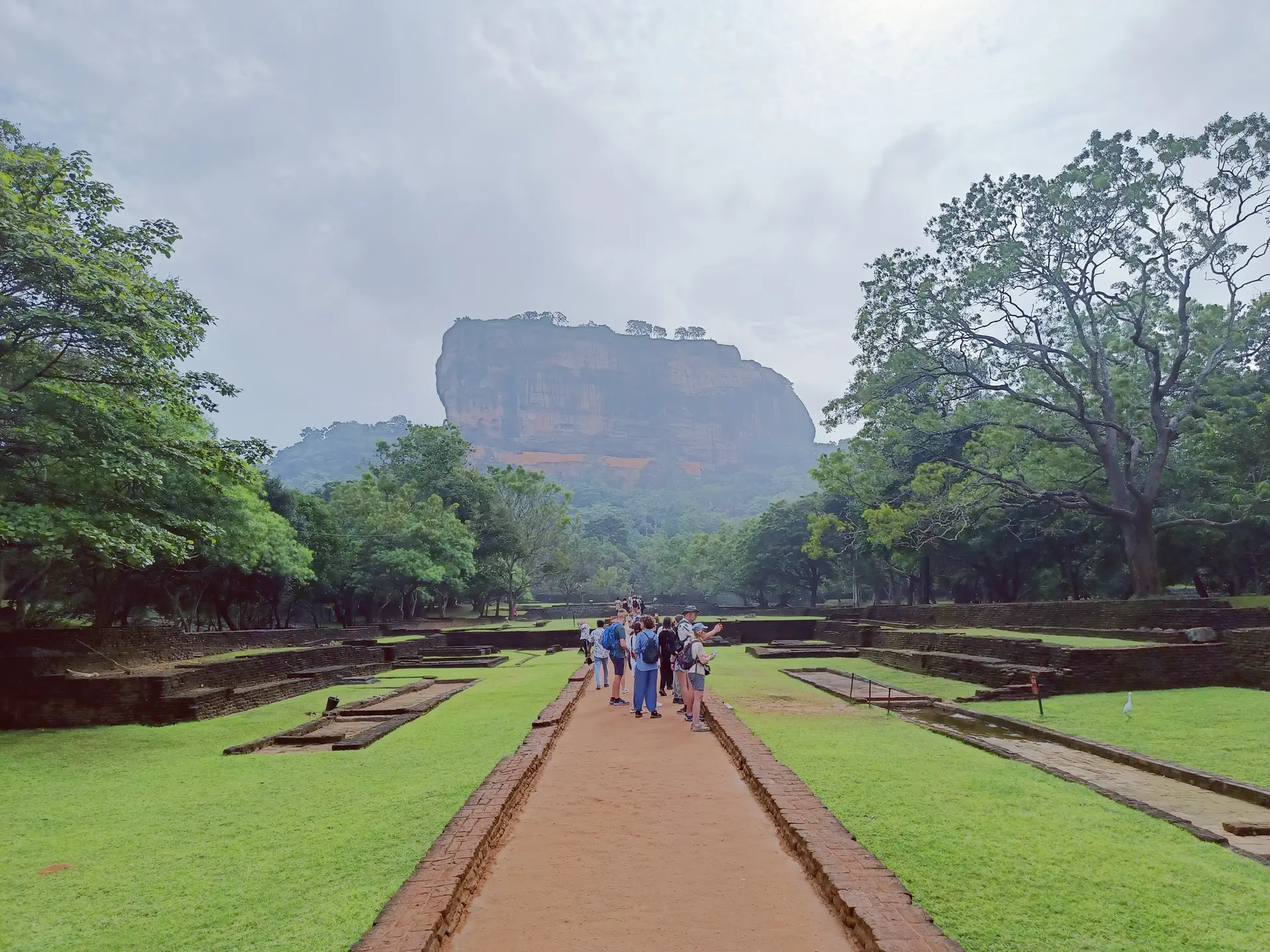 Sigiriya Rock Fortress rising above its historic gardens